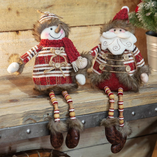 Sitting Santa & Snowman Shelf Decoration (2 Assorted Designs) Sitting Santa & Snowman Shelf Decoration (2 Assorted Designs)