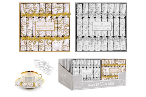 8 Silver & Gold Saucer Crackers