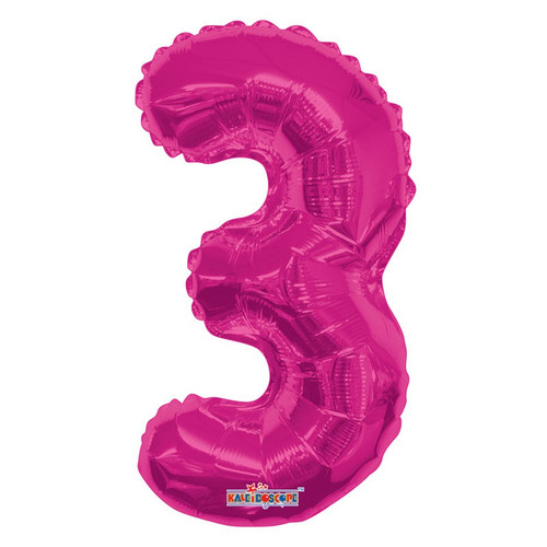 Hot Pink Number 3 Balloon 14inch Hot Pink Number 3 Balloon 14inch