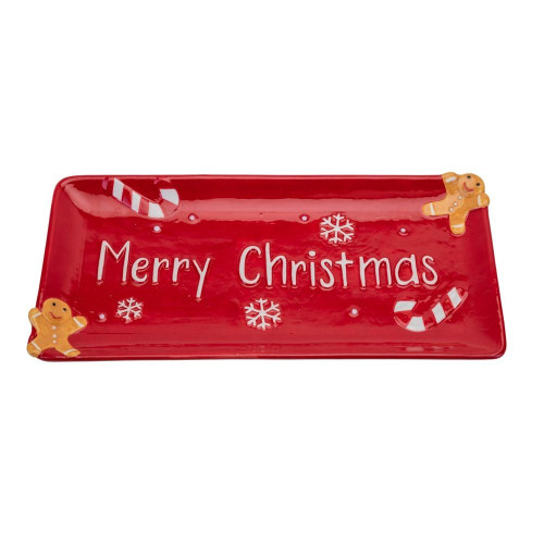 Merry Christmas Ceramic Serving Plate Merry Christmas Ceramic Serving Plate