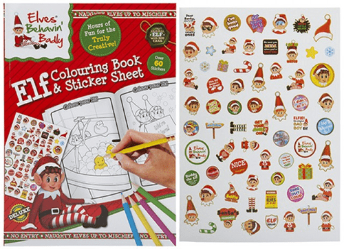 Extra Large Elf Colouring Book With Sticker Sheet Extra Large Elf Colouring Book With Sticker Sheet