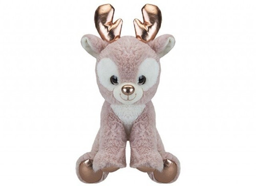Rose Gold Sitting Plush Reindeer  (25cm)