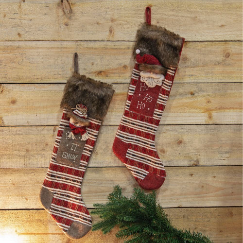 Fabric Santa Claus & Snowman Stocking (Assorted) Fabric Santa Claus & Snowman Stocking (Assorted)
