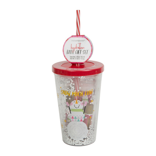 Snow Much Fun Red Insulated Cup & Straw Bath Set Snow Much Fun Red Insulated Cup & Straw Bath Set