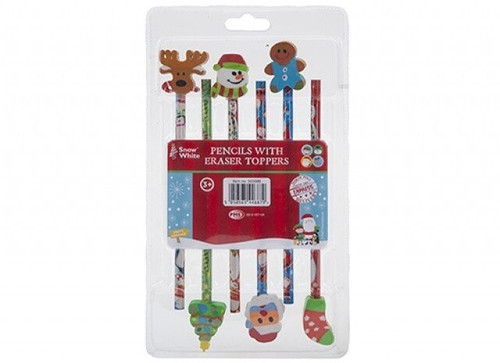 6 Pencils With Eraser Toppers