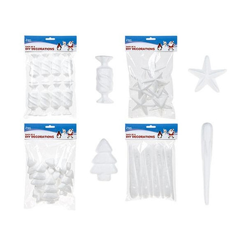 Pack Of 8 Polyfoam Diy Xmas Decorations Pack Of 8 Polyfoam Diy Xmas Decorations