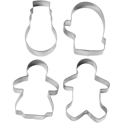 Cookie cutters (Snowman, Glove, Ginger Women & Ginger Man) (Assorted Designs) Cookie cutters (Snowman, Glove, Ginger Women & Ginger Man) (Assorted Designs)