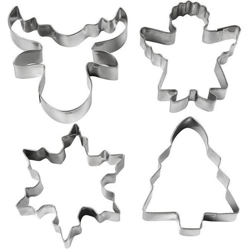 Cookie Cutters (Christmas Tree, Angel, Reindeer & Snowflake) (Assorted Designs) Cookie Cutters (Christmas Tree, Angel, Reindeer & Snowflake) (Assorted Designs)