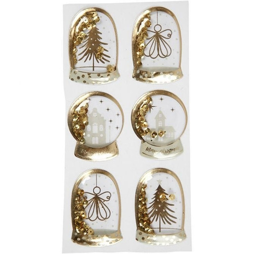 Gold Christmas Shaker Stickers (Assorted Designs) Gold Christmas Shaker Stickers (Assorted Designs)