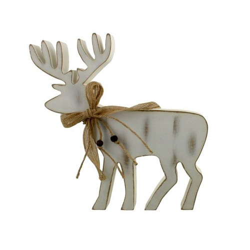 Silver Sparkle Mdf Reindeer Figue 23cm - perfect for personalisation