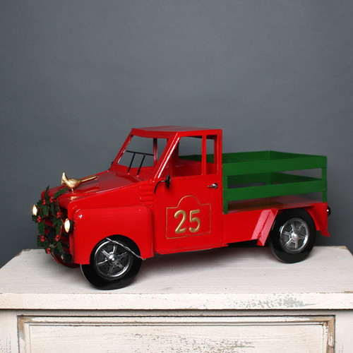 Red No25 Christmas Truck with LED Headlights Red No25 Christmas Truck with LED Headlights