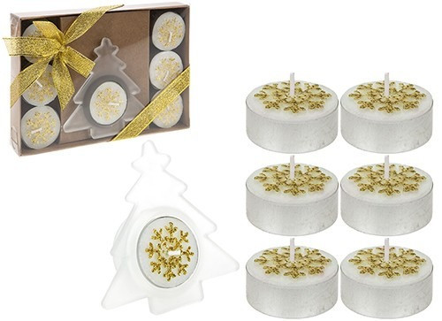 8 Piece Tealight Candle Set In Gift Box Gold Only 8 Piece Tealight Candle Set In Gift Box Gold Only