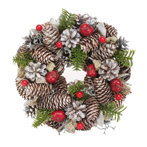 Pine Cones & Red Berries Wreath (30cm) Pine Cones & Red Berries Wreath (30cm)