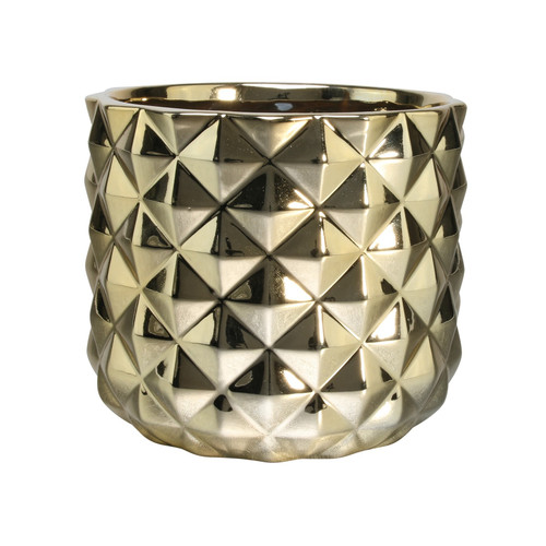 Gold Electroplated Ceramic Pineapple Pot (13.3cm)