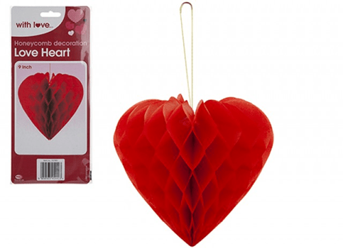 9 Inch Honeycomb Heart Decoration 9 Inch Honeycomb Heart Decoration