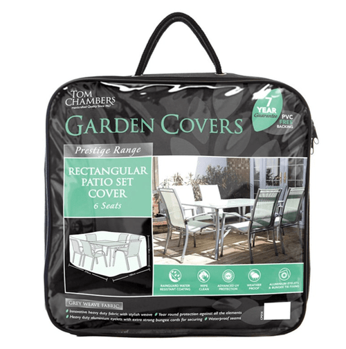 Tom Chambers 6 Seat Rectangular Patio Set Cover - Grey Tom Chambers 6 Seat Rectangular Patio Set Cover - Grey