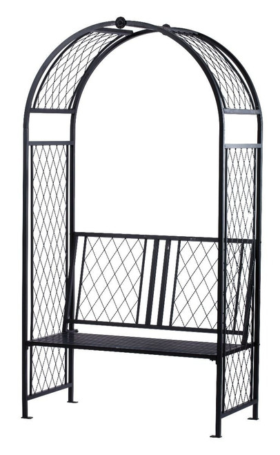 Lattice Arch with Bench (Black)