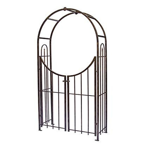 Black Arched Top Garden Arch with Gate Black Arched Top Garden Arch with Gate