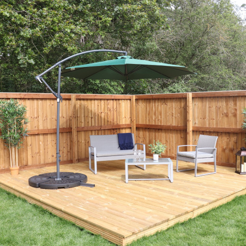 Banana Cantilever Hanging Green Parasol (3m) Banana Cantilever Hanging Green Parasol (3m)