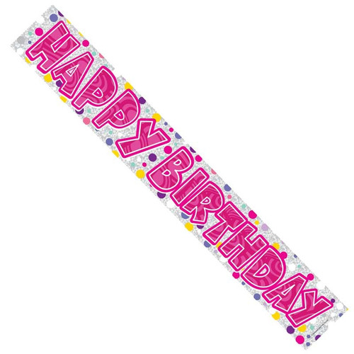 Pink Happy Birthday Banner