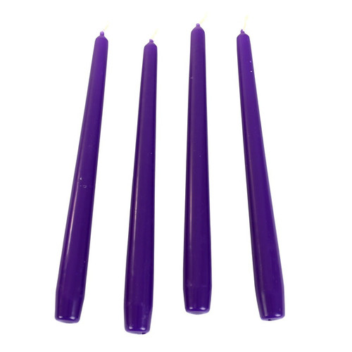 12 X Purple Taper Candles