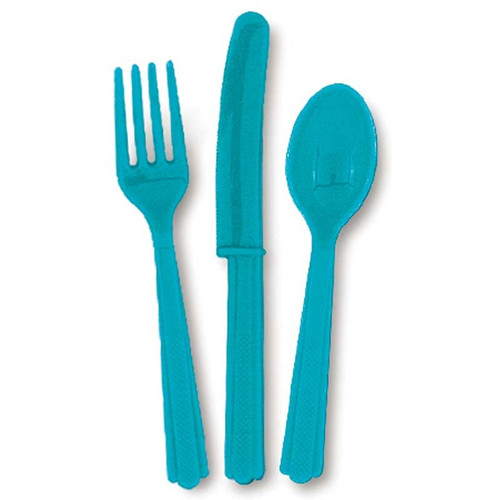 Caribbean Blue Assorted Plastic Cutlery Caribbean Blue Assorted Plastic Cutlery