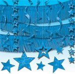 Blue Hanging Star and Swirls Decorations