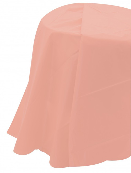 Baby Pink Round Plastic Table Cover