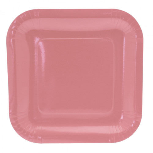 9 Inch Pale Pink Square Paper Plates (8pk) 9 Inch Pale Pink Square Paper Plates (8pk)