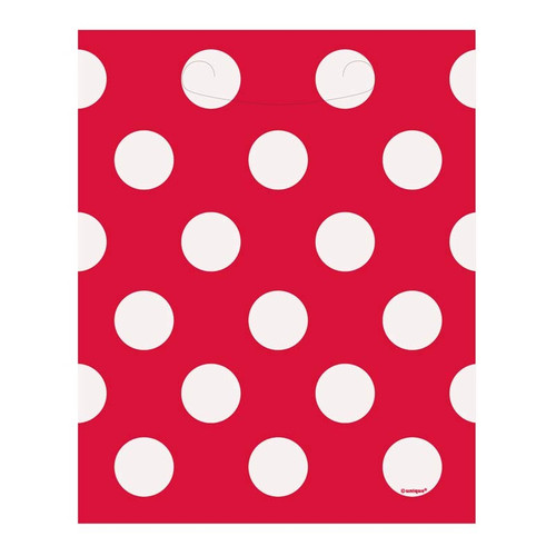 Red Plastic Decorative Dots Party Bags Red Plastic Decorative Dots Party Bags