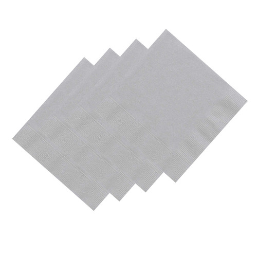Silver Party Napkins -Pack of 50 Silver Party Napkins -Pack of 50