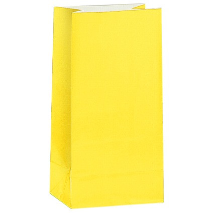 Yellow Paper Party Bags x12