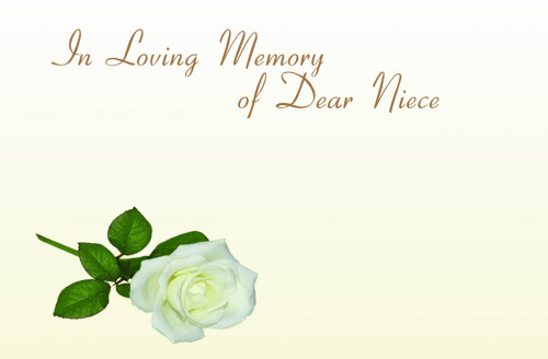In Loving Memory Dear Niece Card (x50) In Loving Memory Dear Niece Card (x50)
