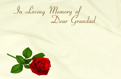 In Loving Memory Dear Grandad Card (x50) In Loving Memory Dear Grandad Card (x50)