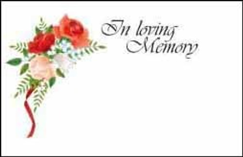 Roses - In Loving Memory Card (x50) Roses - In Loving Memory Card (x50)