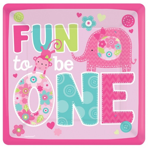 One Wild Girl 26cm Square Plates (8pk) One Wild Girl 26cm Square Plates (8pk)