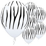 Zebra Stripes Latex Balloons - Pack of 25