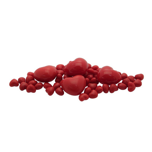 Red Plastic Hearts In Jar -  160g