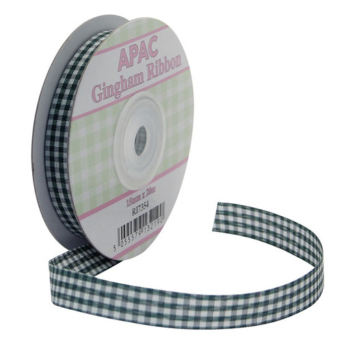 Green Gingham Ribbon (15mm) Green Gingham Ribbon (15mm)