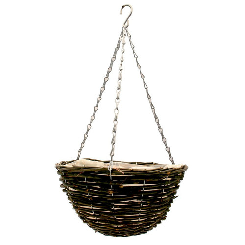 Round Black Rattan Hanging Basket (30cm) Round Black Rattan Hanging Basket (30cm)
