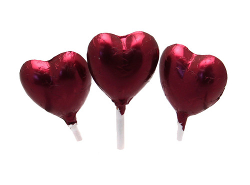 Burgundy Foil Chocolate Heart Lollipop Burgundy Foil Chocolate Heart Lollipop