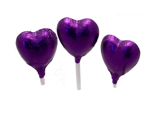 Purple Foil Chocolate Heart Lollipop Purple Foil Chocolate Heart Lollipop