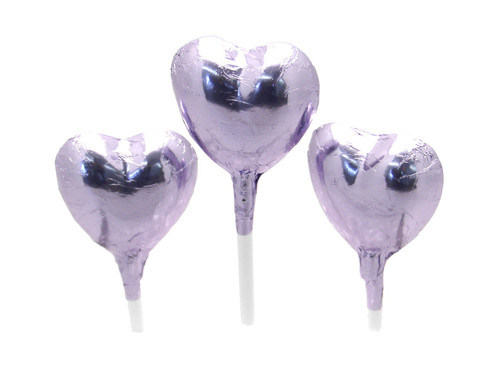Lilac Foil Chocolate Heart Lollipop Lilac Foil Chocolate Heart Lollipop