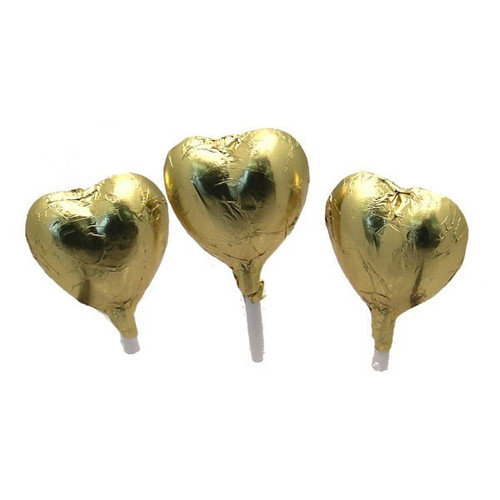 Gold Foil Chocolate Heart Lollipop Gold Foil Chocolate Heart Lollipop