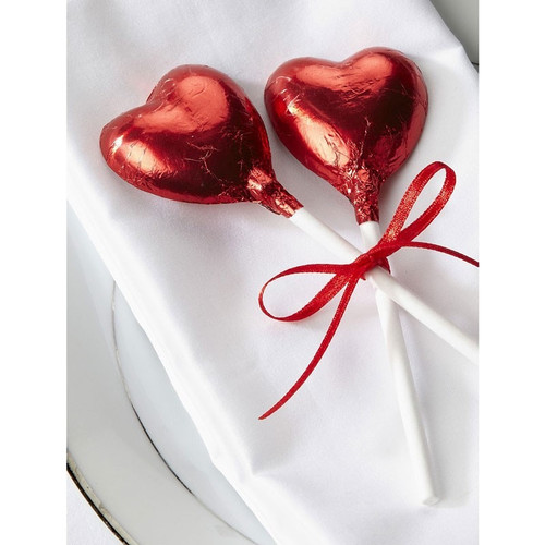 Red Foil Chocolate Heart Lollipop Red Foil Chocolate Heart Lollipop