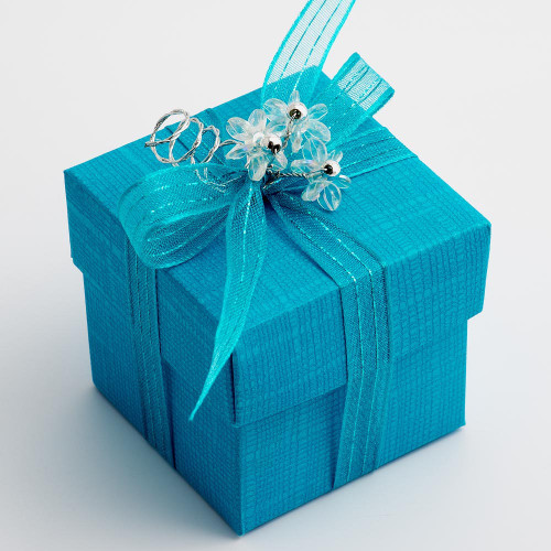 Dark Turquoise Square Favour Box & Lid Dark Turquoise Square Favour Box & Lid