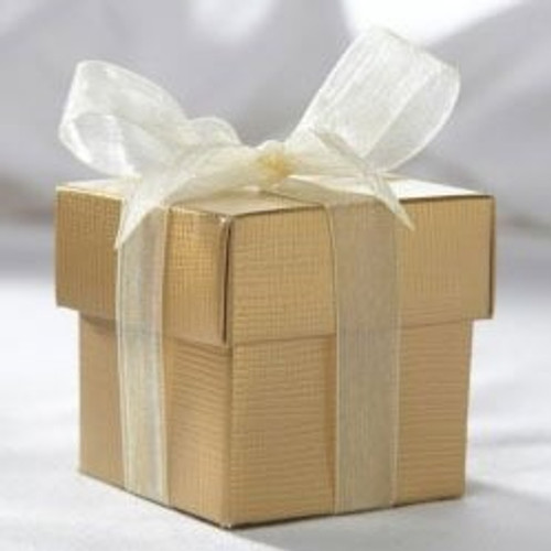 Gold Square Favour Box & Lid Gold Square Favour Box & Lid
