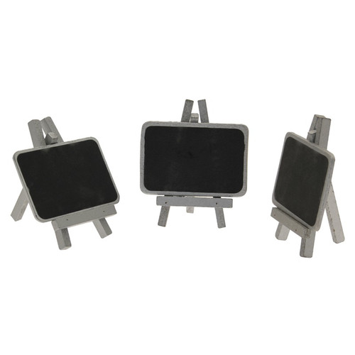 Pack of 3 Blackboard Easel Placecards in Silver Pack of 3 Blackboard Easel Placecards in Silver
