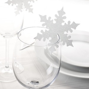White Snowflake Place Card