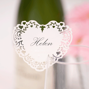 Vintage Romance Heart Place Card